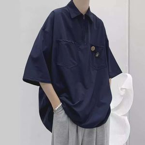 Haruku korte mouwen T-shirt heren 2014 zomermode merk China-chic losse Polo Shirt Street Leisure