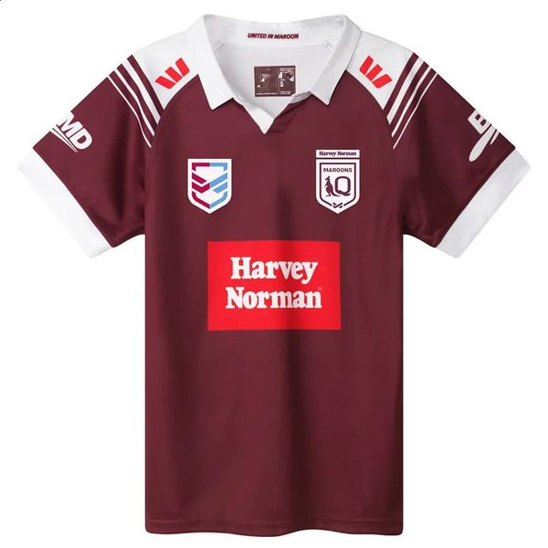 Harvey Norman QLD Maroons Jersey para hombre Camiseta de entrenamiento de rugby Camiseta corta Nombre personalizado y número Tamaño S5XL 240130