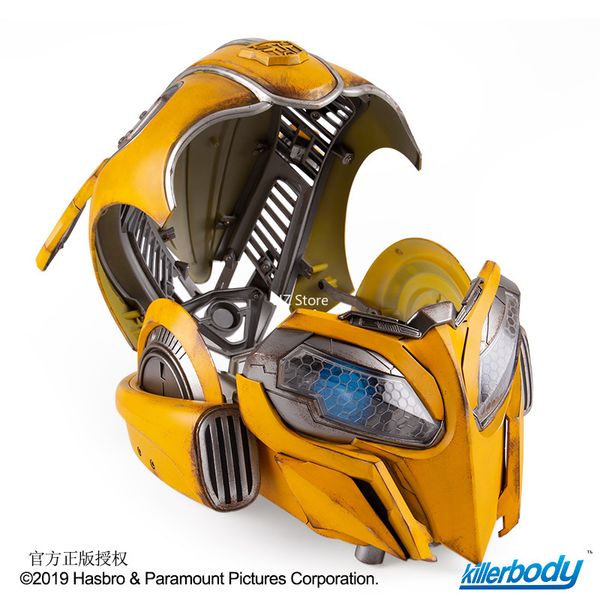 Hasbro Transformers Bumblebee Casco Voice Touch Control Eyes Light Halloween Costlay Máscara para cumpleaños regalo de Navidad