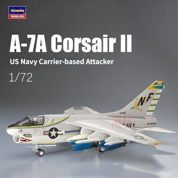 Hasegawa 00238 modelo de avión 1/72 A-7A II atacante con base en la Marina de los EE. UU. para modelo militar colección de pasatiempo juguetes DIY 240219