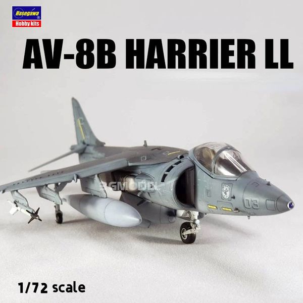 Hasegawa 00449 modèle d'avion en plastique 1/72 AV-8B Harrier II US MC attaquant combattant maquettes de construction pour modélisation passe-temps bricolage 240116