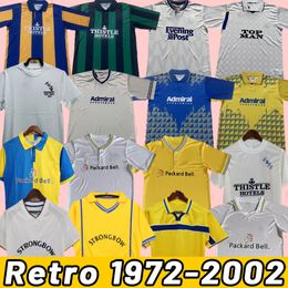 HASSELBAINK Mens Retro Soccer Jerseys Classique Accueil Blanc Jaune Kewell Hopkin Fotball Chemises Classic Memorial Uniformes Adultes 00 02 88 90 91 92 93 94 95 96 97 98 99 1972