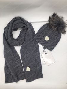 Muts en sjaal Set Mutsen Heren Dames Wol Winter Design Caps Sjaal Effen Kleur Gebreid Warm Designer Hoeden Sjaals Wollen Muts Wrap Sjaals Box Dames Heren Sjaal Hoed