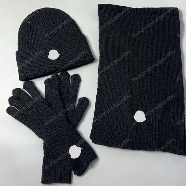 Chapeau et écharpe ensemble gants bonnet hiver chaud tricot costume sports de plein air voyage ski chaud lettre marque 6 styles et 10 couleurs enneigé venteux coffret cadeau concepteur