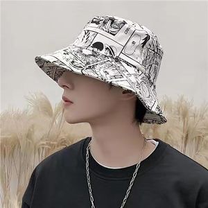 Chapeau enfants coréen imprimé lettre brodé chapeau de pêcheur japonais décontracté polyvalent Double face pare-soleil chapeau mâle