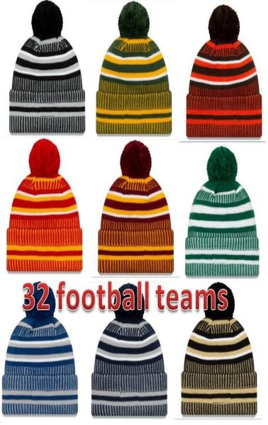 Hat Factory directement Nouvelle Arrivée Sideline Bonnets Chapeaux Football Américain 32 équipes Sports hiver côté ligne casquettes en tricot Bonnet Tricoté9228450