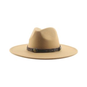 Hoed fedoras hoed hoeden voor vrouwen brede rand 9,5 cm panama jazz caps vilt caps man hoed mannelijke dames hoed riem casual cap sombrero