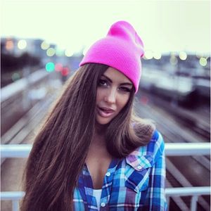 Hoed vrouwelijke unisex katoen mengsels effen warm zachte hiphop gebreide hoeden mannen winter caps dames skullies mutsen voor meisje groothandel