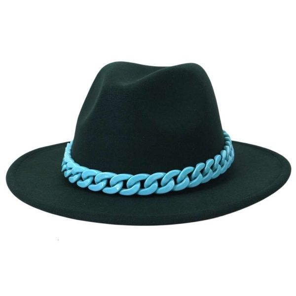 Chapeau Fluorescent vert acrylique couleur chaîne accessoires scène Performance Jazz chapeau