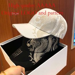 Sombrero para hombres y mujeres, versión coreana con patrón de dragón chino, gorra de béisbol para hombres, marca de moda, sombrero de pico de pato con sombrilla personalizado y de moda