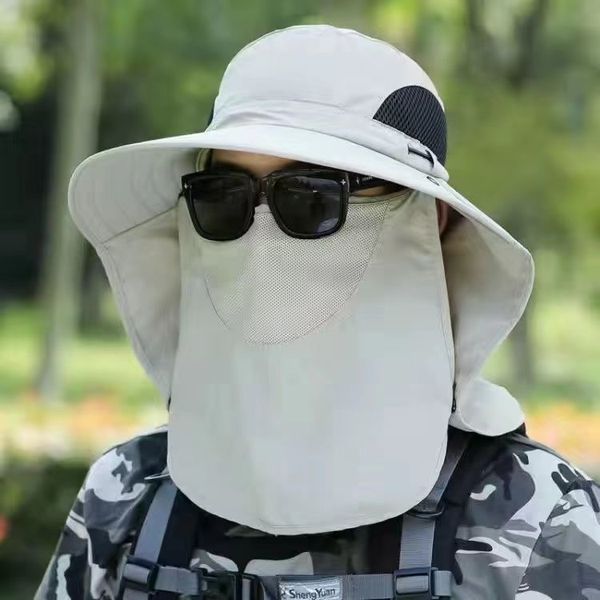 Chapeau Chapeau de protection solaire pour hommes et femmes chapeau de pêche chapeau de pêcheur protection solaire complète couverture imperméable pour le visage chapeau de soleil d'été chapeau d'alpinisme