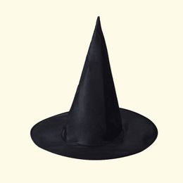 Hoed rekwisieten thuis breder betrouwbare volwassen vrouwen zwarte heks hoed voor halloween kostuum halloween party accessoire