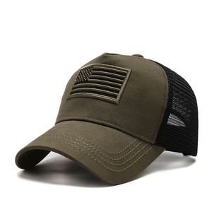 Chapeau d'été en filet de camouflage pour hommes, chapeau de Baseball brodé avec drapeau américain, chapeau en langue de canard