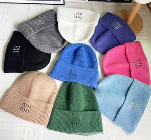 Sombrero Diseñador de Mujer Sombreros de Punto Gorro Gorro Gorro de Lana para Hombre Elástico Grande Otoño/Invierno Tejido Liso Llanura Sólido Letra Hilo Casual