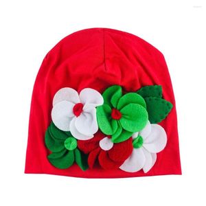 Chapeaux 12 pièces bébé filles doux coton Beanie chapeau infantile tout-petits grandes fleurs pépinière tricot casquette tête Wrap cadeaux de noël DHTTM