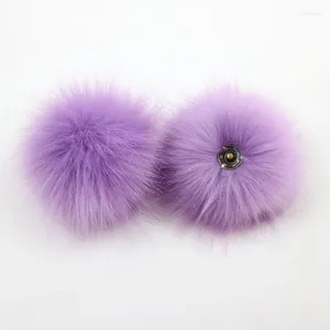 Hoeden 1Pc 14 Kleuren 15cm DIY Kunstmatige Pluizige Pompom Bal Effen Kleur Met Verwijderbare Broche Pins Gesp voor Breien Hoed Schoenen Tas