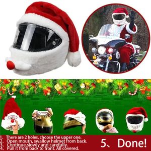 Chapeaux 2024 Motorcycle Tour Party Motorcycle Casque Santa Hat Outdoor Crazy and Fun Santa Claus Motorcycle Cashet Mask Christmas