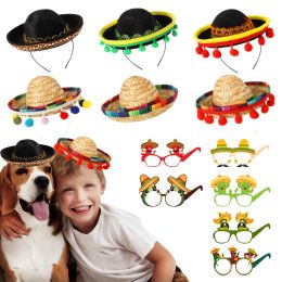 Chapeaux 3/6/9 pièces Sombrero bandeaux chapeau Costume de fête chapeau mexicain Cinco De Mayo accessoires thème mexicain décoration Fiesta fête faveurs