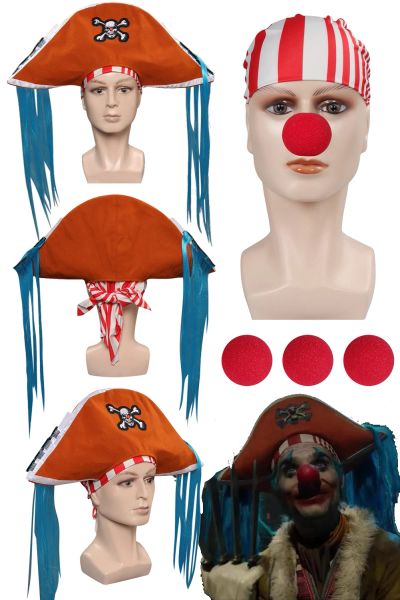 Chapeaux anime live action tv one pièce buggy cosplay fantasia pirate cap hat scarf bandeau accessoire halloween carnival fête des vêtements