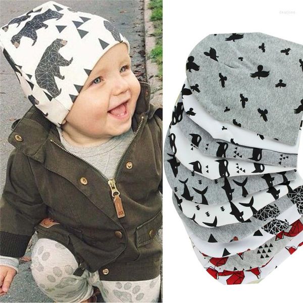 Chapeaux bébé casquette dessin animé enfants impression coton tricot bonnet chapeau Hip Hop pour enfant en bas âge garçon filles automne hiver chapeaux nés