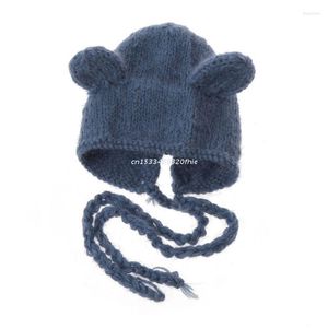 Chapeaux oreilles de bébé, accessoires de Costume de photographie d'ours né, bonnets en Crochet Super doux pour nourrissons, livraison directe