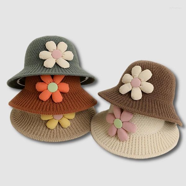 Sombreros para bebés y niñas, sombrero de pescador para niños pequeños, cuenco para sombrilla tejido para primavera y otoño, viajes rurales versátiles al aire libre para niños