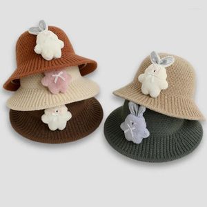 Chapeaux bébé filles chapeau de pêcheur enfant en bas âge enfants dessin animé automne et hiver tricoté parasol infantile enfants en gros