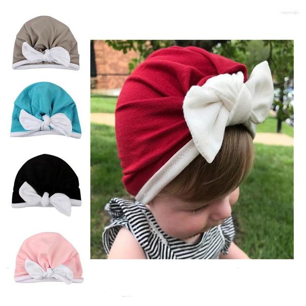 Gorros Born Bebé Niña Niño Cómodo Gorro con Lazo Gorro Gorro Algodón Súper Suave Colores Variados Lazo Niños