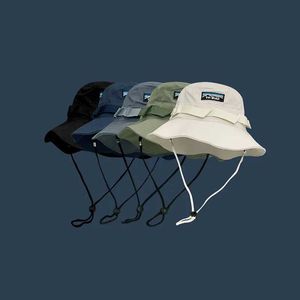 Chapeaux Chapeaux de seau chapeau de pêcheur brodé japonais randonnée en plein air camping bassin de soleil couple modèle chapeau de soleil chapeau de pêcheC24326