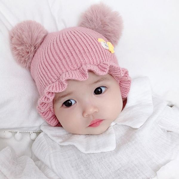 Chapeaux Casquettes À La Mode Belle Automne Confortable Bébé Filles Garçons Toddler Cartoon Imprimer Avec Ball Design Casual Chapeaux