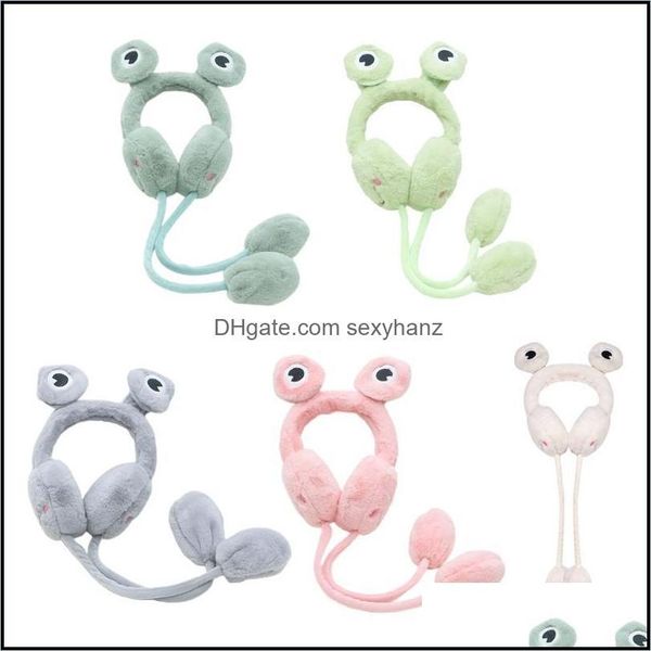 Chapeaux Casquettes Chapeaux, Foulards Gants Accessoires De Mode Bérets Nl Adt Enfants Parent-Enfant Hiver Dessin Animé Cache-oreilles Avec Des Yeux De Grenouille Jum Mobiles Drôles Et