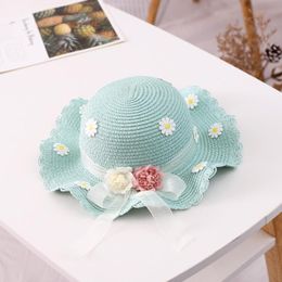 Hoeden petten zomer meisje kind 2-delige stro hoed handtas pography accessoires bloem zon panama baby 2023