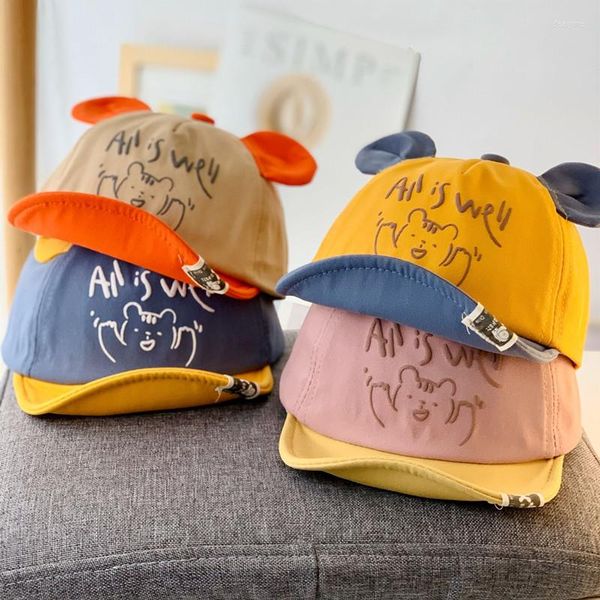 Chapeaux dessin animé bébé casquette de Baseball avec oreille printemps été enfants fille garçon chapeau lettre imprimé réglable infantile enfant en bas âge plage soleil