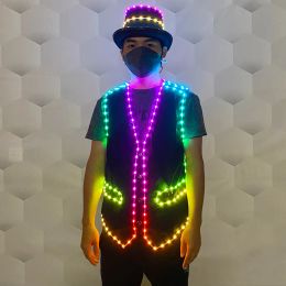 Chapeaux colorés LED Luminous VIET HAT BAR COSTUME COSTUME DJ SANGER PARTER GLOWINTHEDARK FOURNI