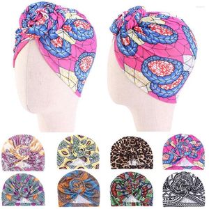 Hoeden Elastische mode Casual Baby Beanies Hoofdtekst Katoenen hoed Bandana Bloemprint Tulband Chemotherapie Kids National Wind