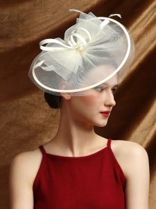 Chapeaux fascinateurs chapeaux plume maille Tea Party église Cocktail chapeau maquillage bal Kentucky Derby casque photographie cheveux accessoires