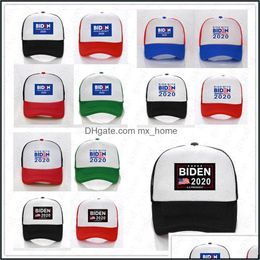 Sombreros Suministros para fiestas festivas Hogar Jardín Sombrero de béisbol Presidente Ridn con letras Biden Imprimir Gorras de bola Malla Patchwork Viseras de verano Outdoo