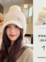 Chapeaux pour femmes mignonnes en hiver avec protection contre l'oreille moelle