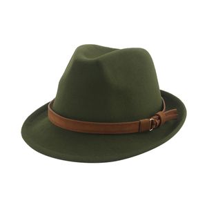 Chapeaux pour femmes Fedora chapeau d'hiver haut laine kaki vert noir Jazz casquettes messieurs chapeaux pour hommes Pamelas Y Tocados Para Bodas
