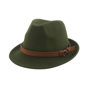 Hoeden voor Vrouwen Fedora Winter Hat Top Wol Khaki Groen Zwart Jazz Caps Gentlemen Hoeden voor Mannen Pamelas Y Tocados Para Bodas