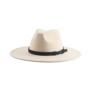 Chapeaux pour femmes chapeau Fedoras feutré Jazz casquettes bande solide ceinture décontracté robe formelle chapeaux pour hommes mâle Fedora chapeau Chapeu Masculino
