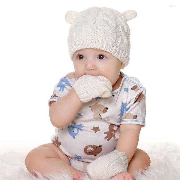 Sombreros Gorro infantil Guantes Resistentes al desgaste Prácticos Manoplas de punto suave Born