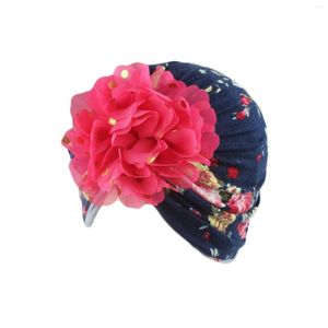 Chapeaux enfants chapeaux mode enfants chapeau imprimé fleur hiver chaud capuche pneu capuchon élastique princesse bandes de cheveux enfant # P30