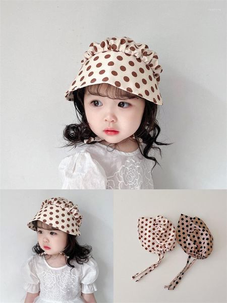 Chapeaux Style coréen bébé casquette doux Bonnet chapeau pour filles grand bord été enfants soleil mode point princesse accessoires tout-petits