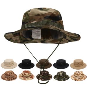 Hoeden mannen camouflage bonnie hoeden tactische leger emmer hoeden militair panama zomer emmer petten jagen wandelen outdoor camo zon bescherming