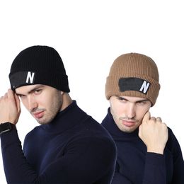 Chapeaux Lettre pour hommes et femmes jacquard unisexe chapeau de crâne chaud bonnet hiverChapeau bonnet qualité hiver unisexe coupe-vent élastique femme béret chapeau bonnet