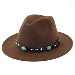 Chapeaux Mistdawn Enfants Fedora Chapeau Enfants Garçons Filles Panama Cap Large Bord Avec Ceinture En Cuir Turquoise Pour Halloween Mascarade De Noël