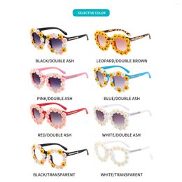 Hoeden pudcoco zomer kleine jongens meisjes zonnebril peuters zoete stijl daisy frame outdoor outdoor ultraviolet-proof casual glazen