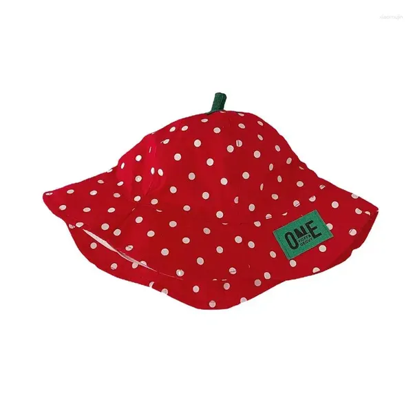 Chapeaux rh printemps d'été Strawberry dot roux dessin animé bébé chapeau enfant