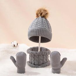 Cappelli Sciarpe Guanti Set 40% 0-36 mesi Cappello di lana per bambini Modello attorcigliato Sciarpa a cerchio lavorata a maglia calda semplice e delicata sulla pelle Per andare O